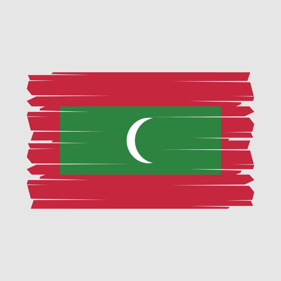 Maldiven vlag borstel vector