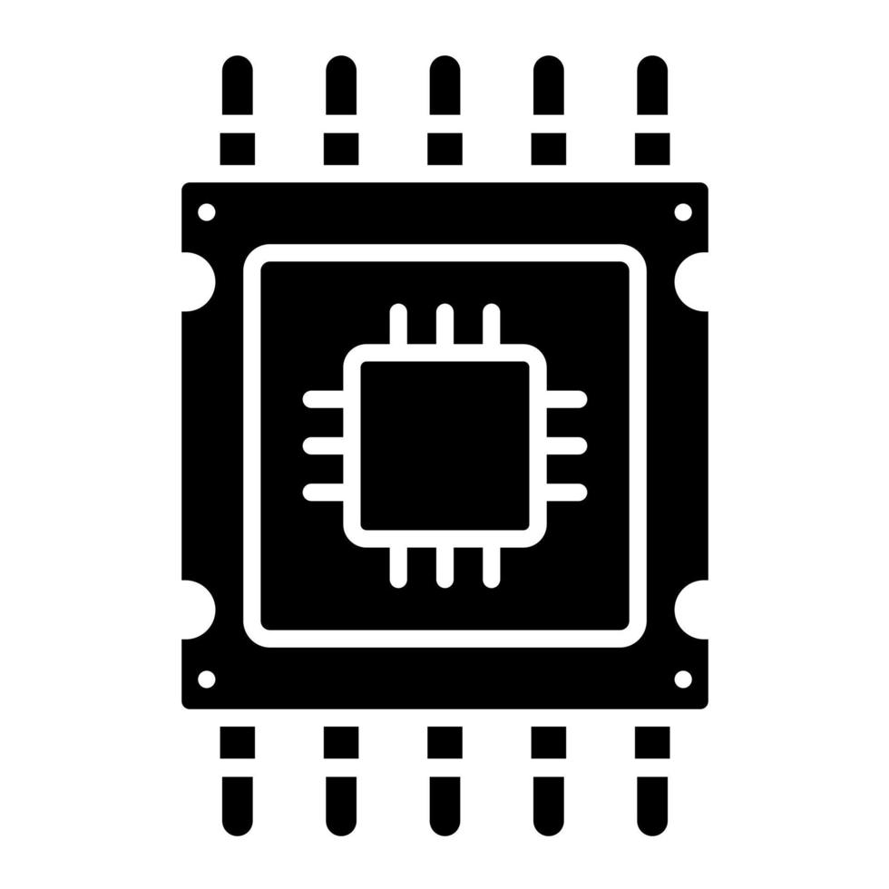 microprocessor vector icoon