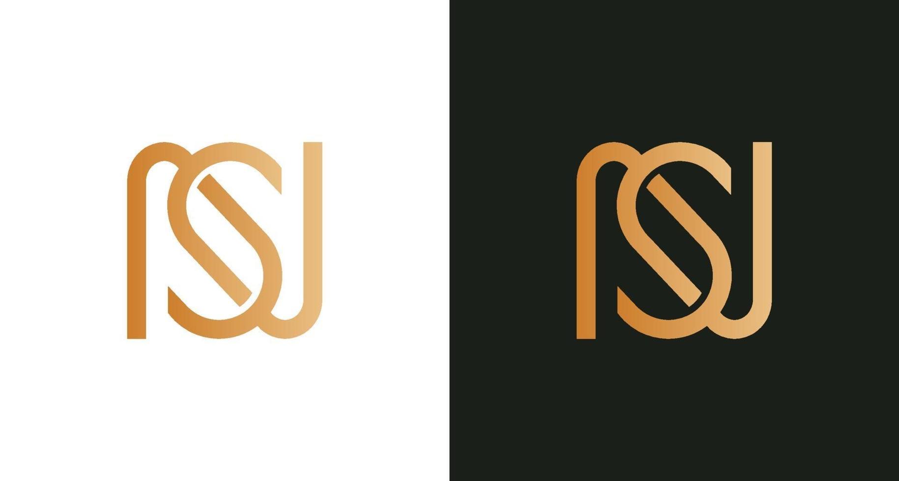 eenvoudig elegant letter ns oneindig logo vector