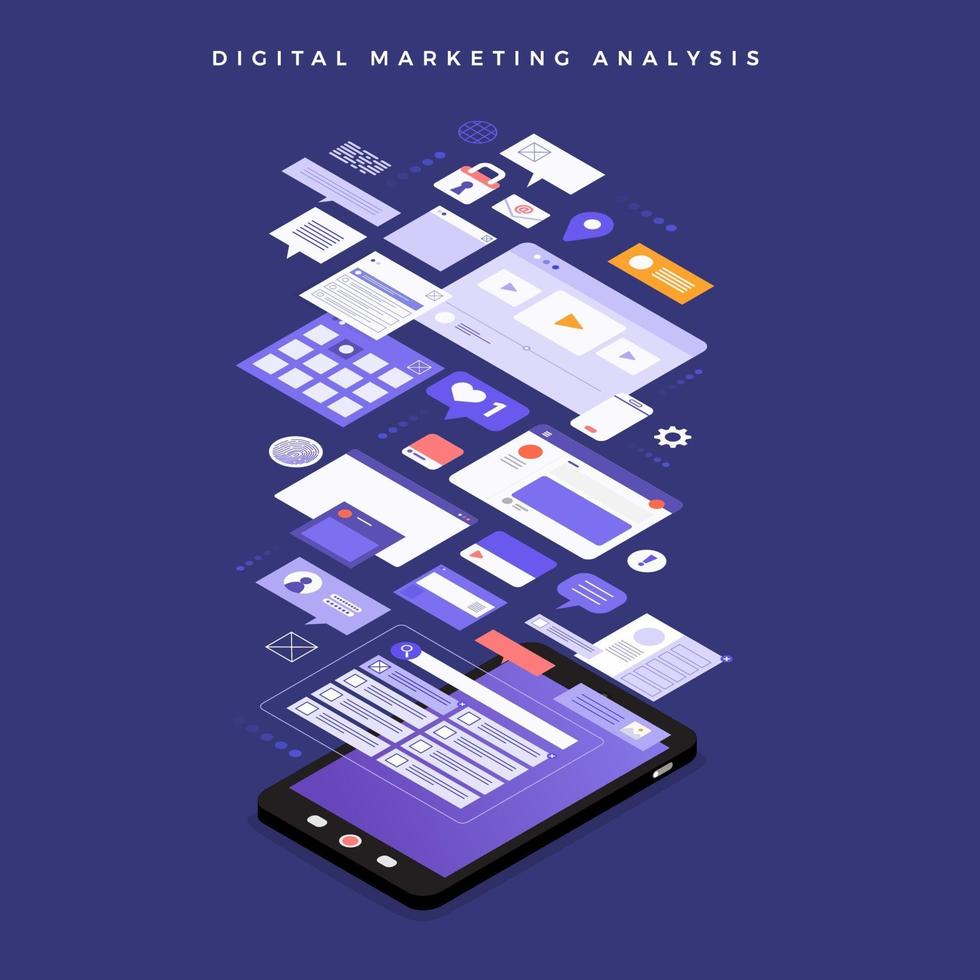 digitale marketinganalyse vector