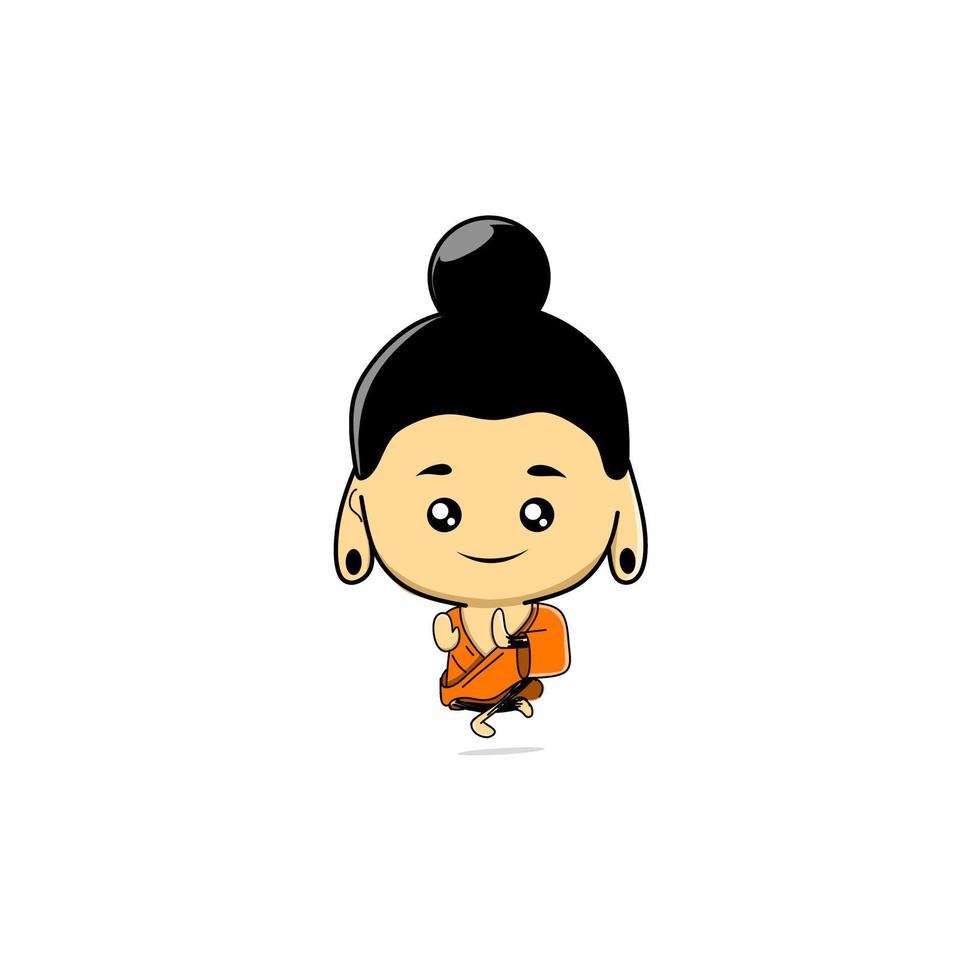 schattig tekenfilm Boeddha vector
