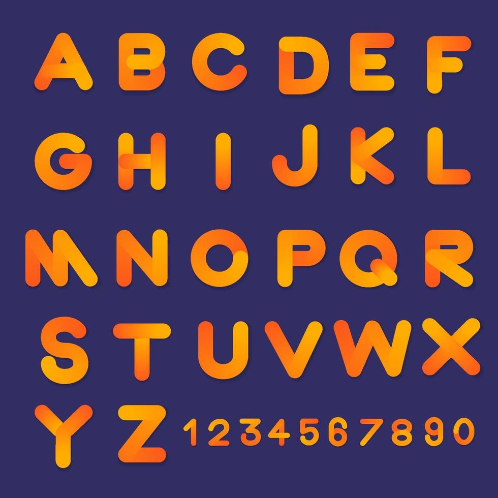 3D-zeepbel alfabet lettertype ingesteld in verloopkleuren vector