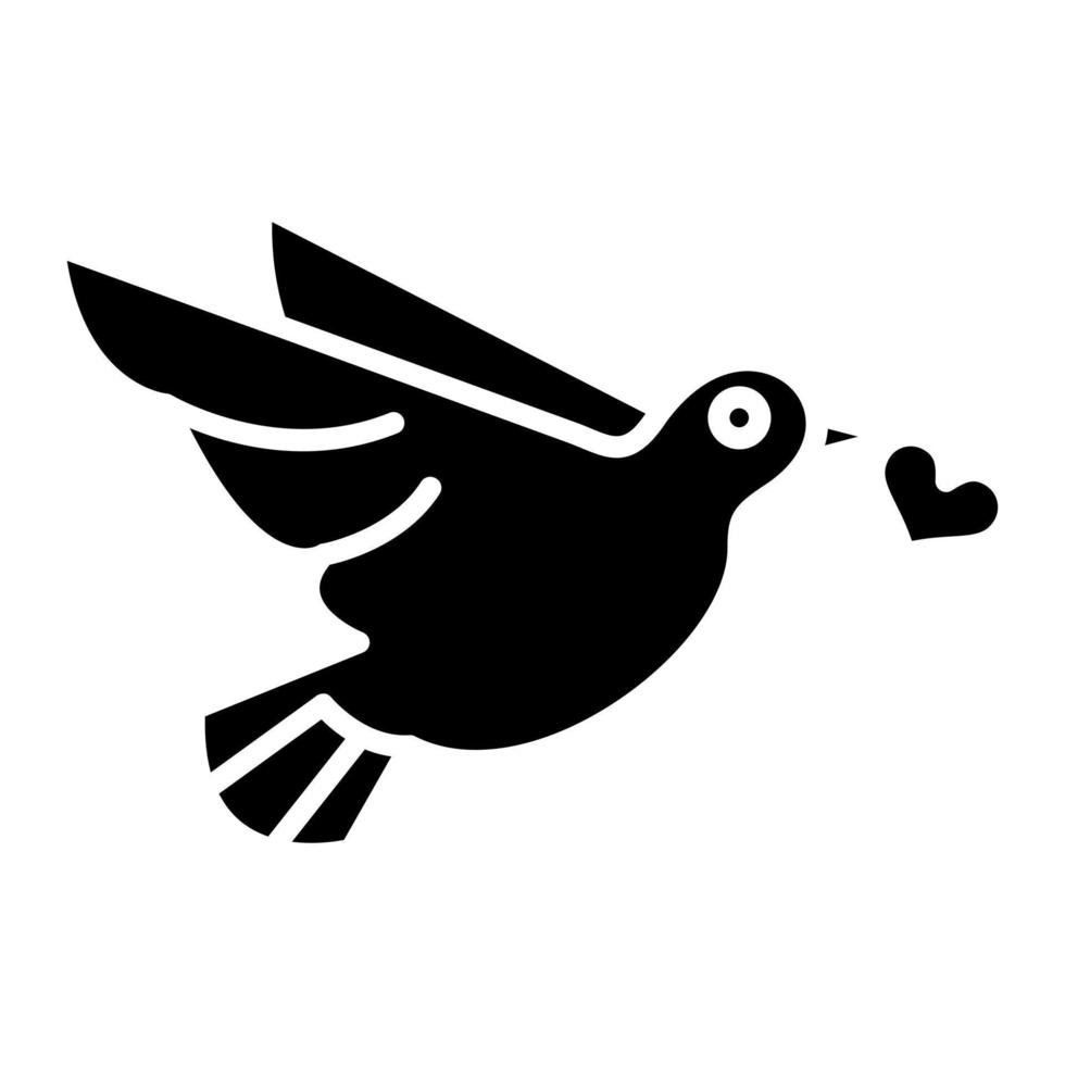 duif met hart vector icoon
