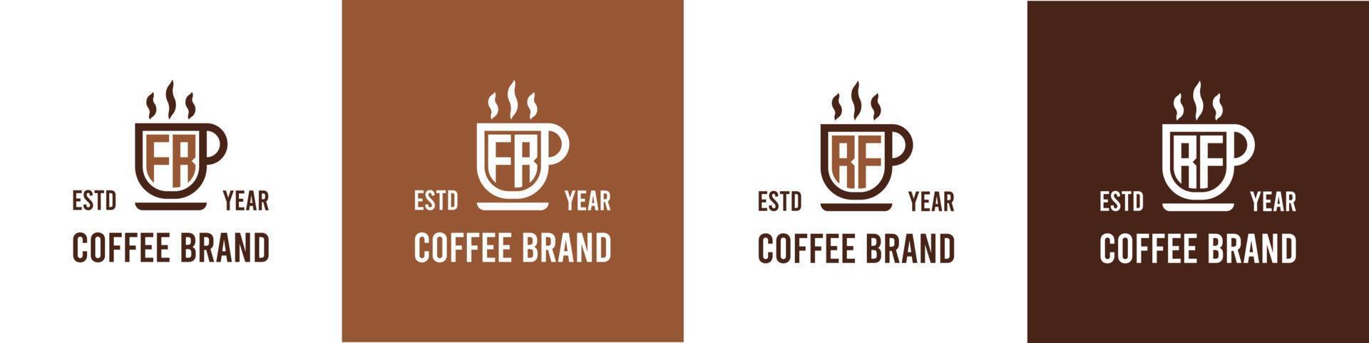 brief vanaf en rf koffie logo, geschikt voor ieder bedrijf verwant naar koffie, thee, of andere met vanaf of rf initialen. vector