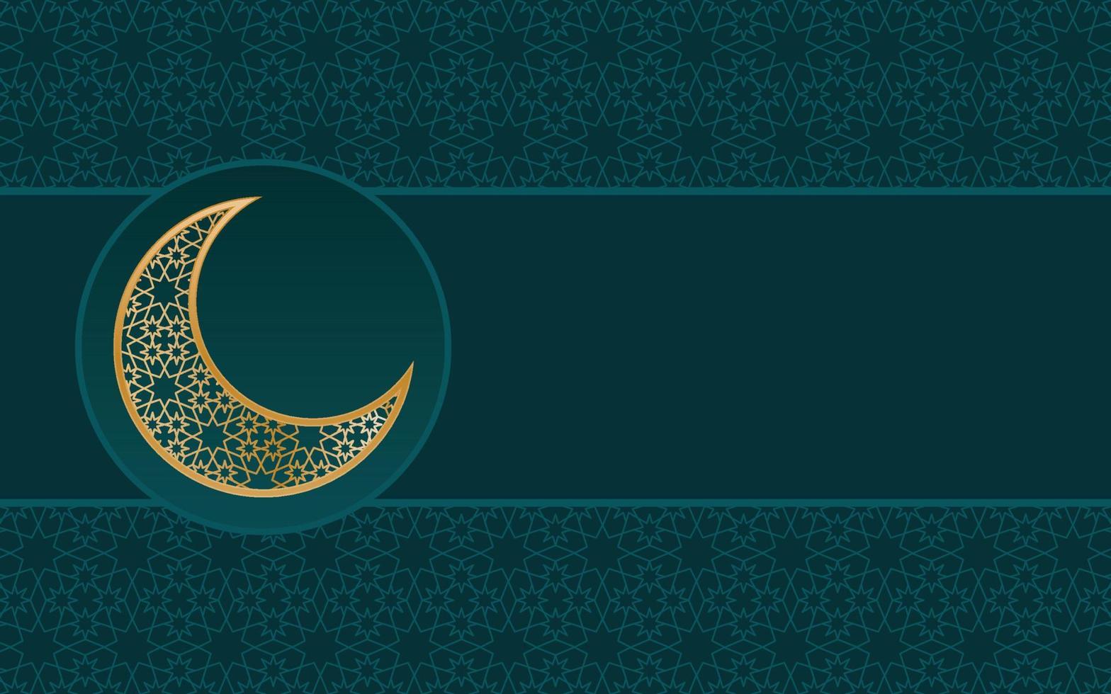 abstract goud maan met gedetailleerd Arabisch patroon ontwerp, luxe groen achtergrond ontwerp vector