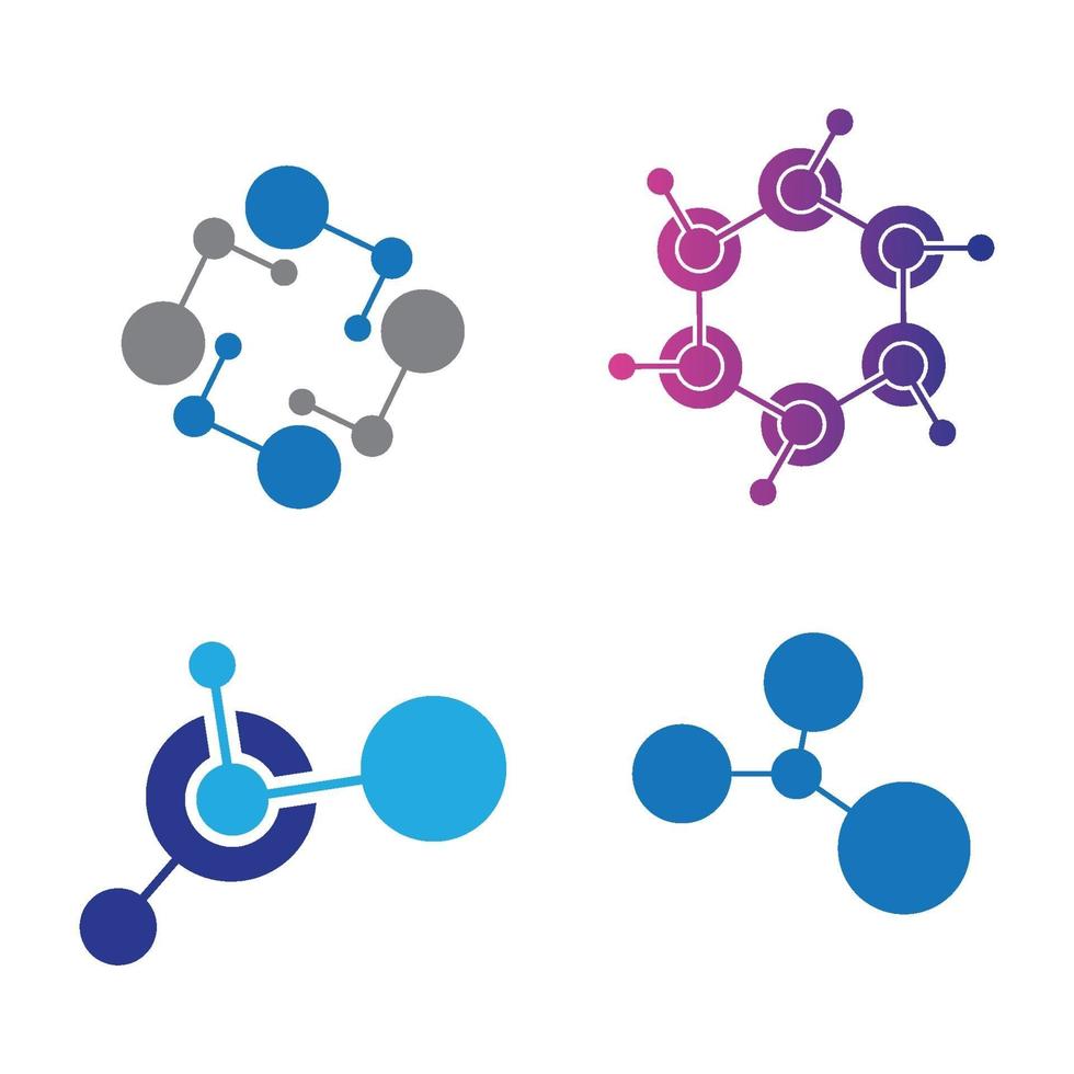 molecuul logo ontwerpset vector