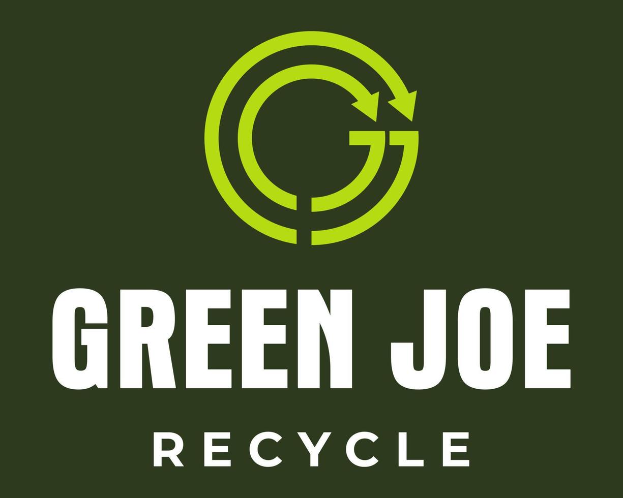 gj brief monogram recycling logo ontwerp. vector