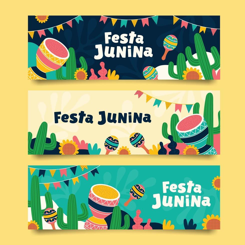 festa junina platte banner collectie vector