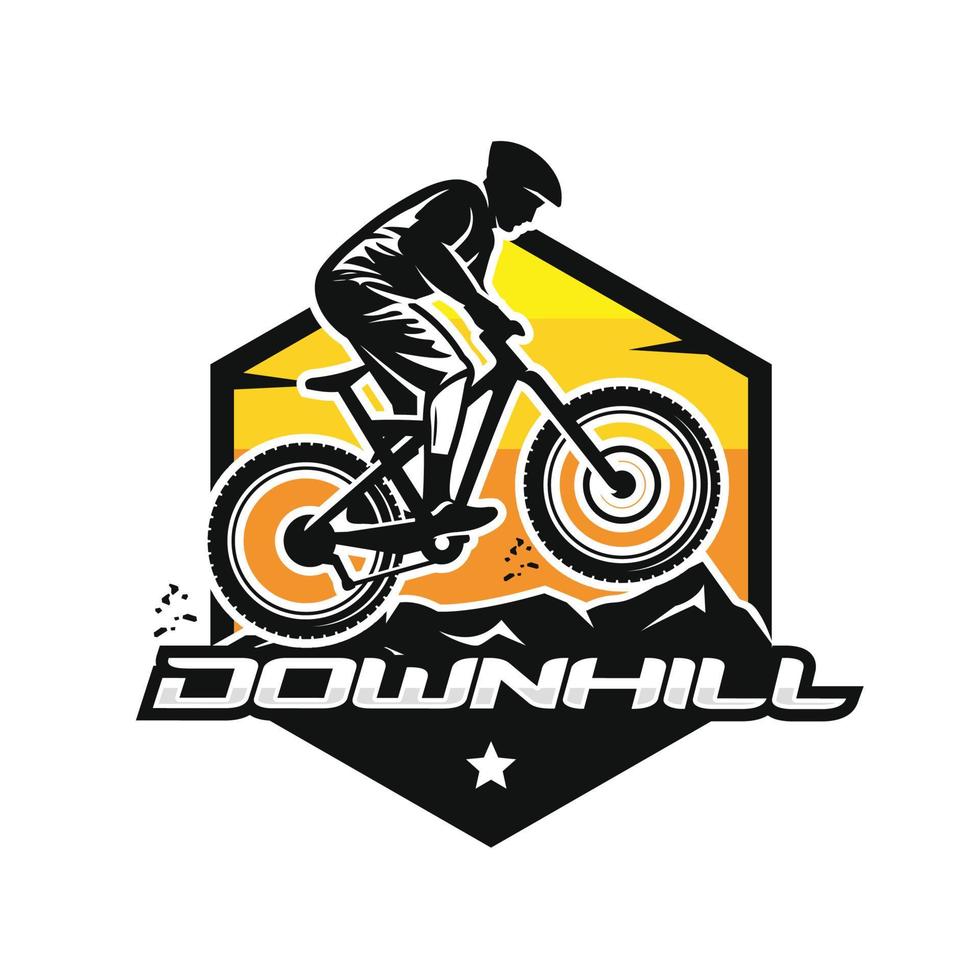 berg fiets, bergafwaarts fiets logo vector