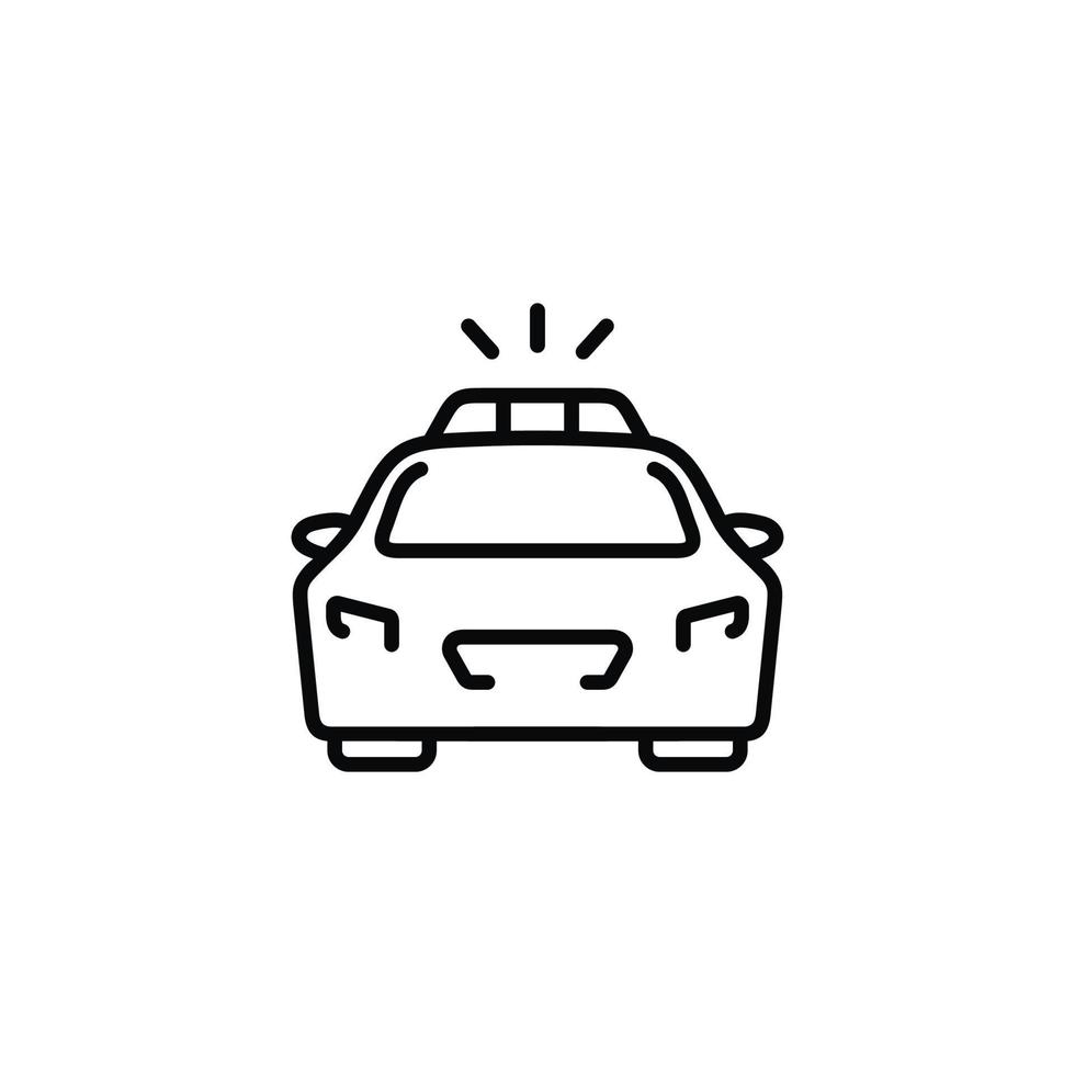 Politie auto lijn icoon geïsoleerd Aan wit achtergrond vector