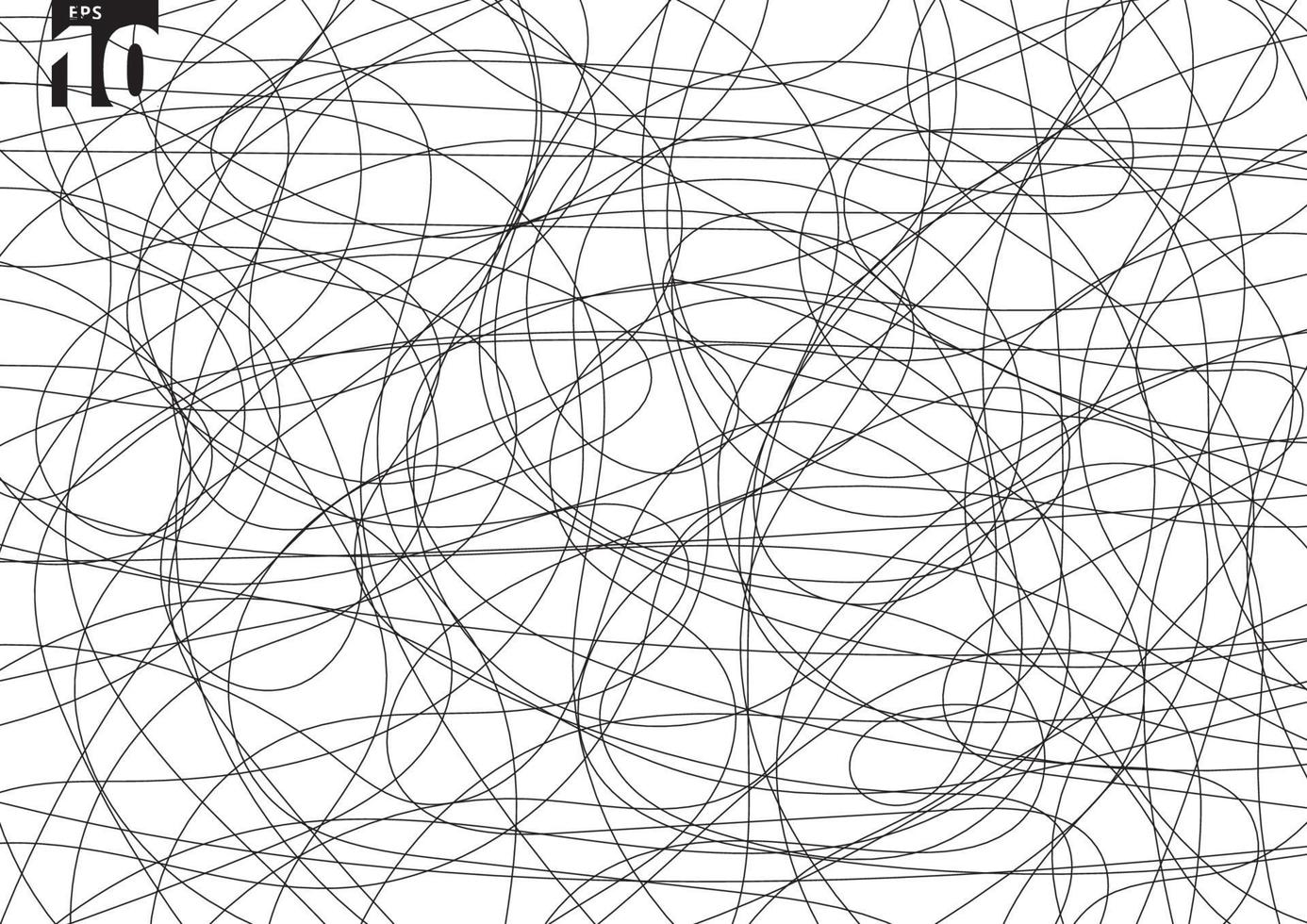 abstracte Krabbel creatieve verwarring op witte achtergrond. hand getrokken krabbel schets chaos doodle patroon. vector