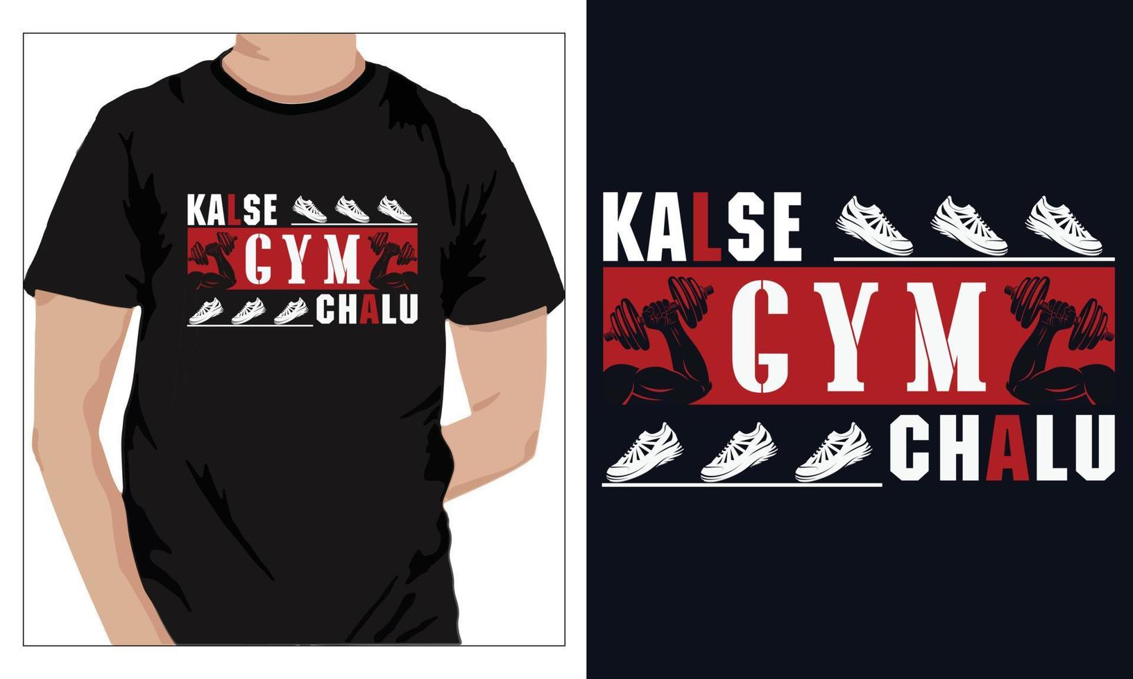 Sportschool geschiktheid t-shirts ontwerp kale Sportschool chalu vector