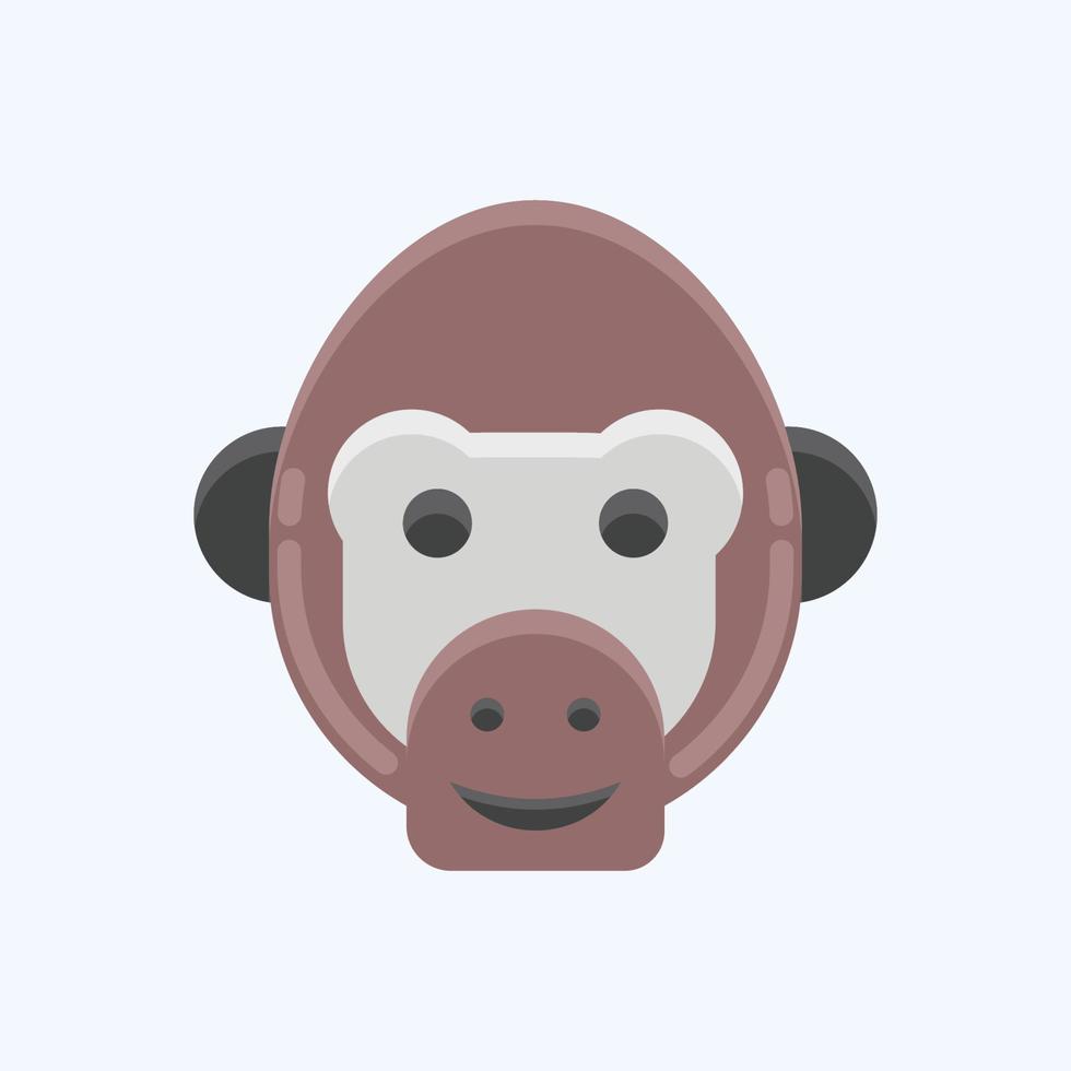 icoon chimpansee. verwant naar dier hoofd symbool. gemakkelijk ontwerp bewerkbaar. gemakkelijk illustratie vector