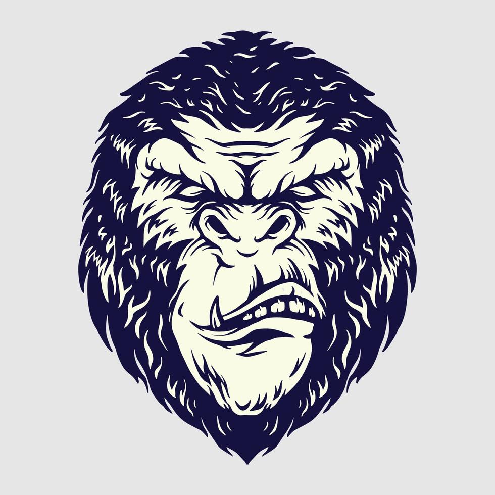 boze gorilla hoofd illustraties vector