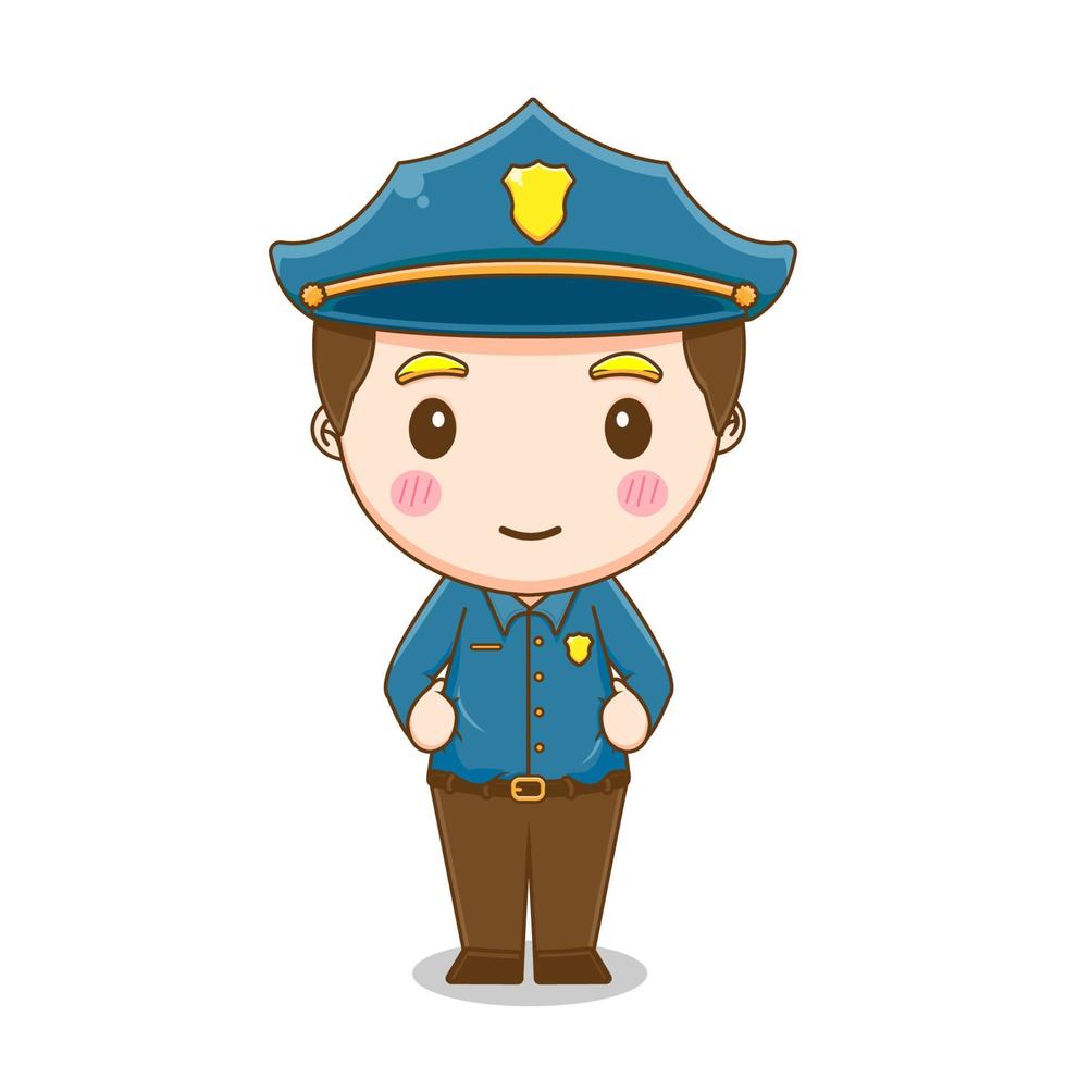 schattig Politie jongen vector ontwerp illustrator