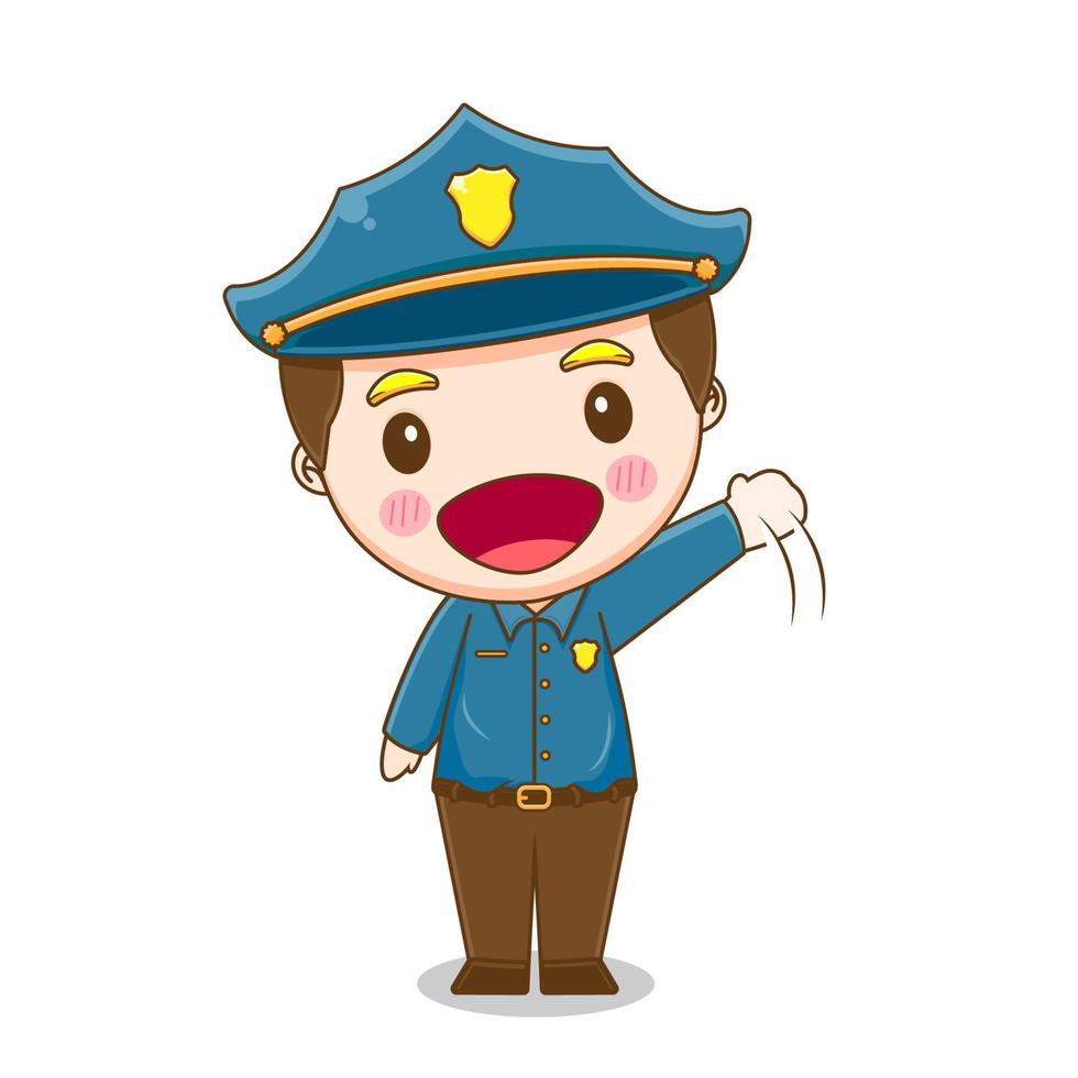 schattig Politie jongen vector ontwerp illustrator