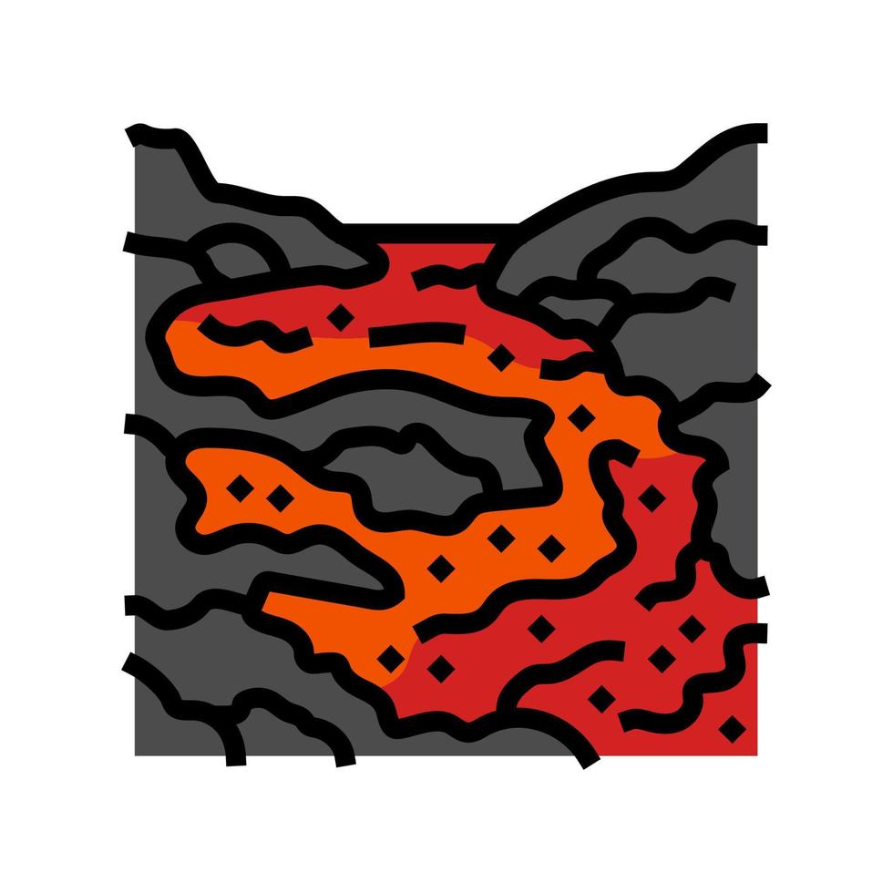 magma lava vulkaan kleur icoon vector illustratie