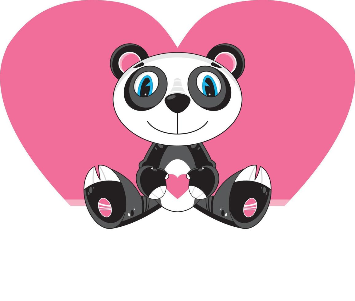 schattig tekenfilm Valentijn panda beer karakter vector