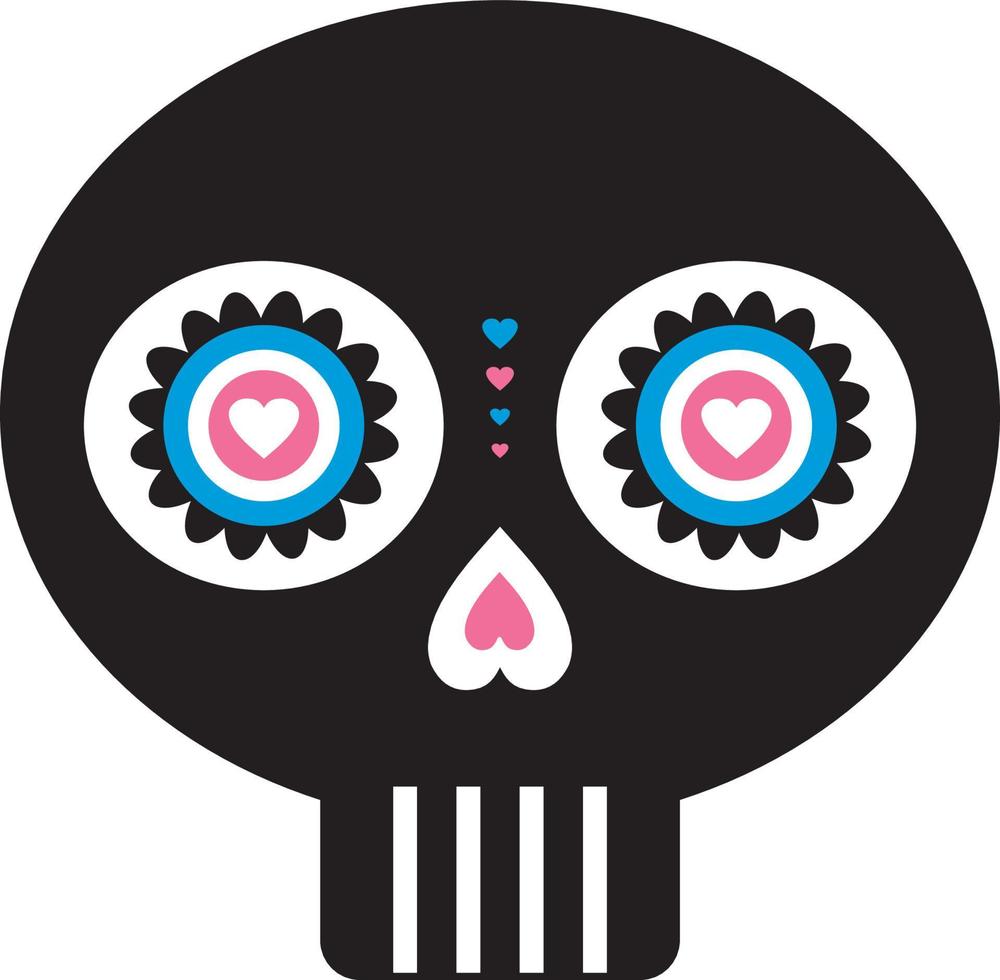 tekenfilm Mexicaans dag van de dood schedel - dia de los Muertos vector