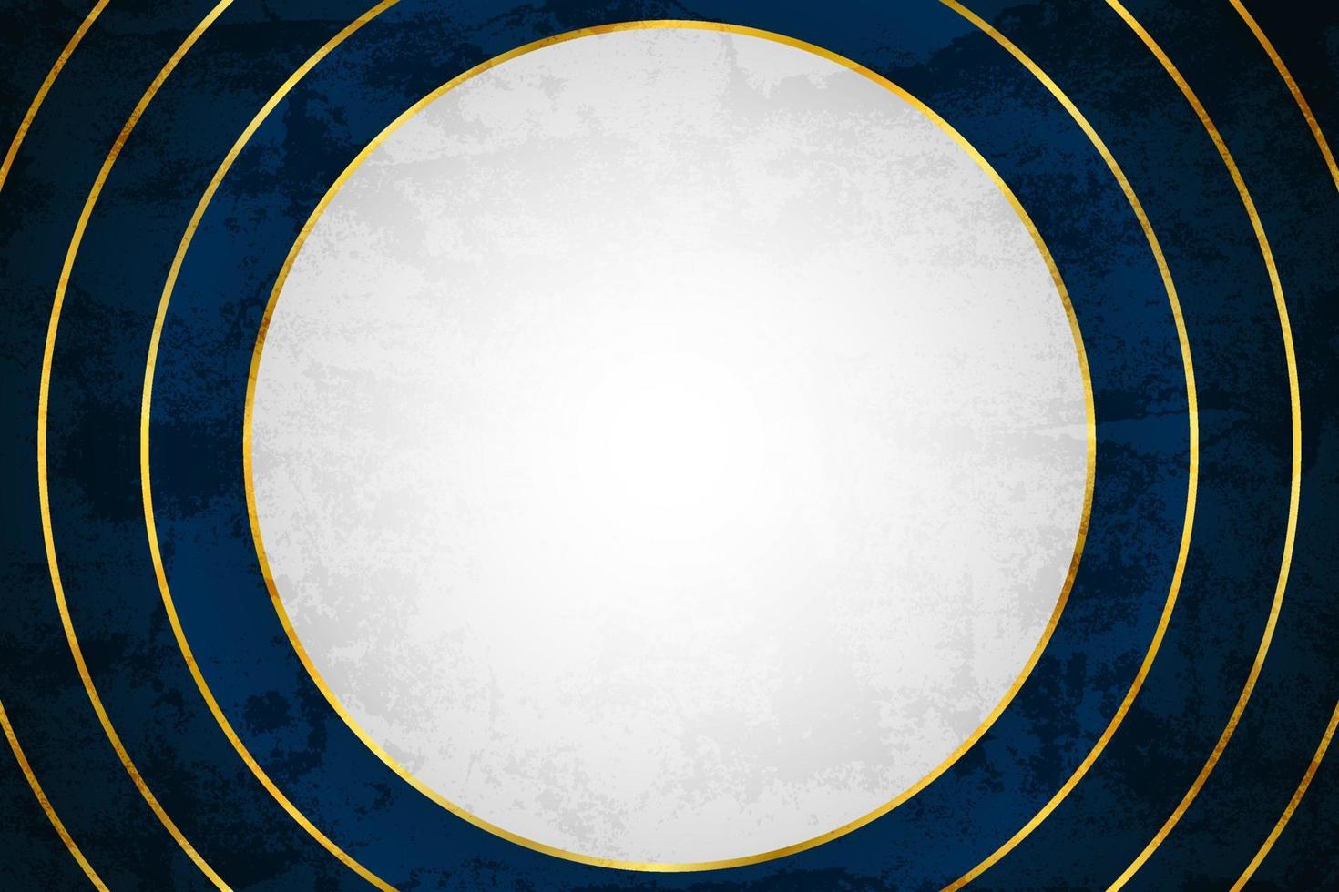 luxe blauw en gouden abstract achtergrond met cirkel blanco ruimte, vector illustratie