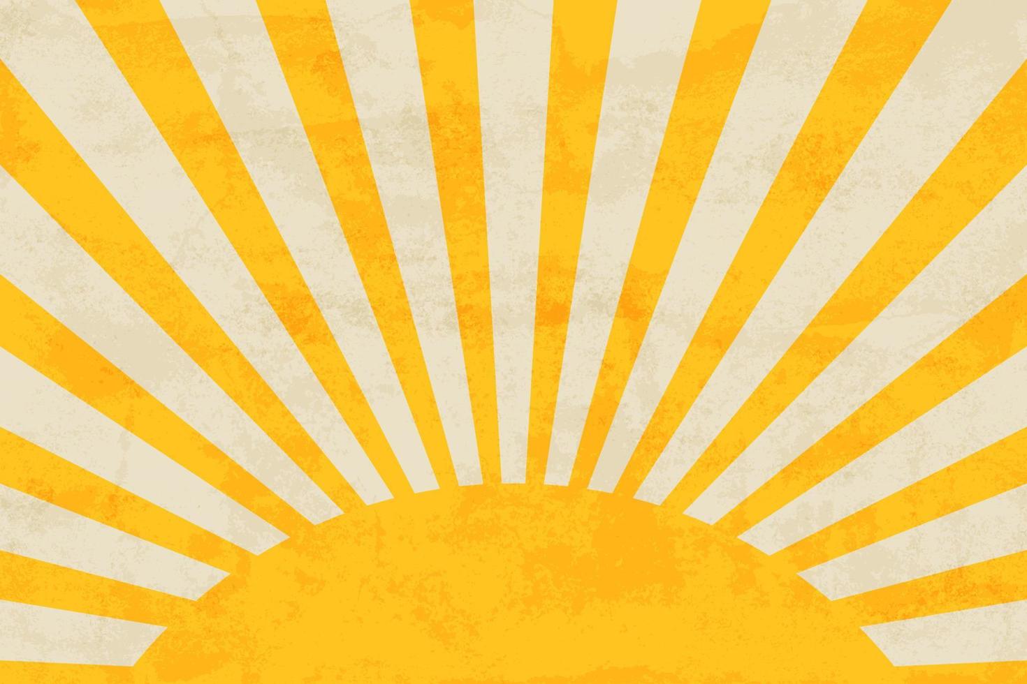 retro grunge zon stralen geel achtergrond textuur, vector illustratie