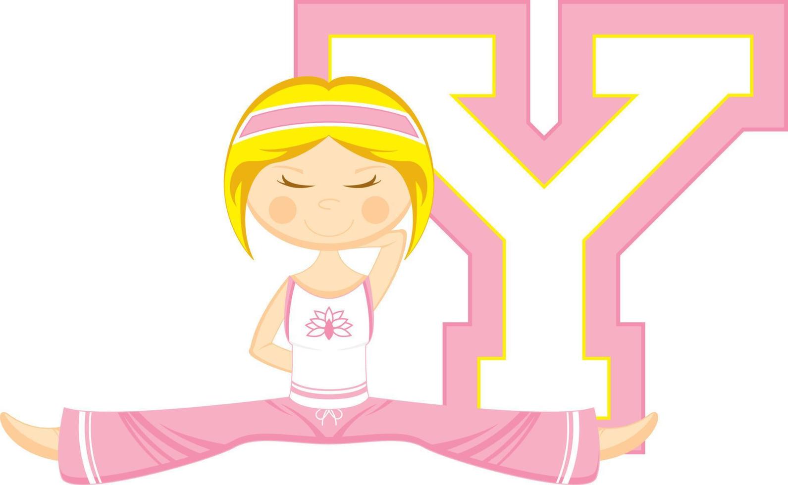 y is voor yoga alfabet aan het leren illustratie vector