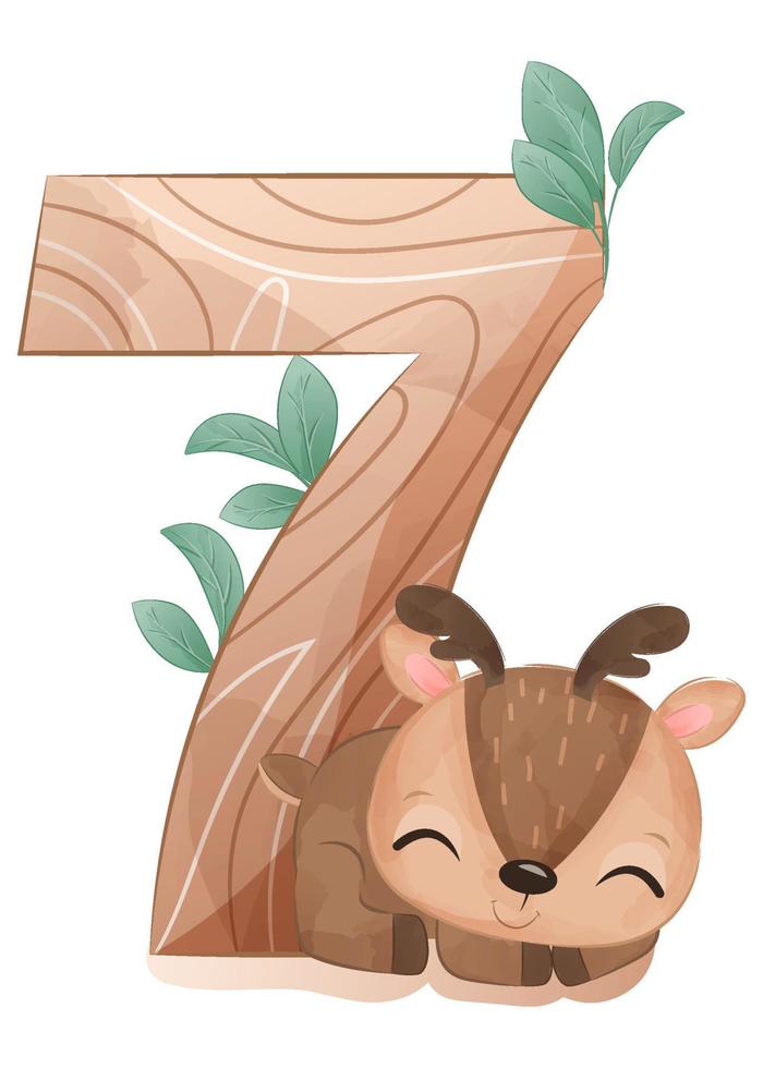 schattig aantal Scherm met wild dieren voor kinderkamer decoratie vector