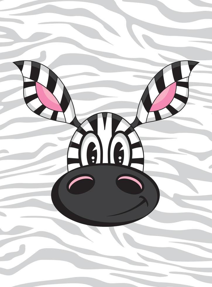 schattig tekenfilm aanbiddelijk zebra illustratie vector