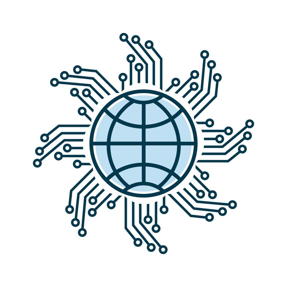 ai-kunstmatig intelligentie- icoon, symbool, technologie systeem en kunstmatig intelligentie- wereld vector illustratie
