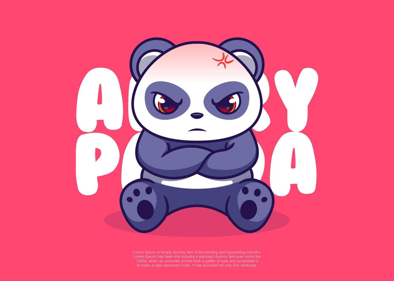 panda karakter icoon vector illustratie, vlak tekenfilm stijl.