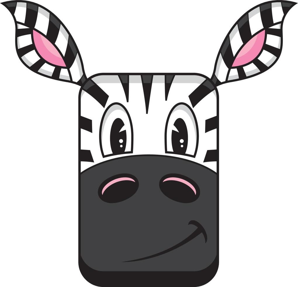 schattig tekenfilm aanbiddelijk zebra hoofd vector