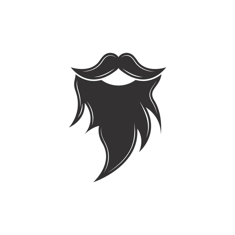 baard icoon logo en snor vector