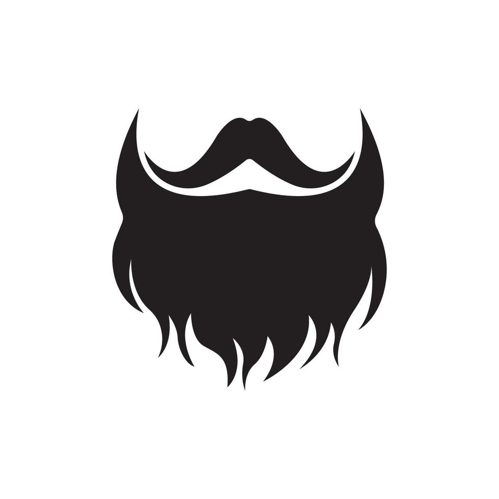 baard icoon logo en snor vector