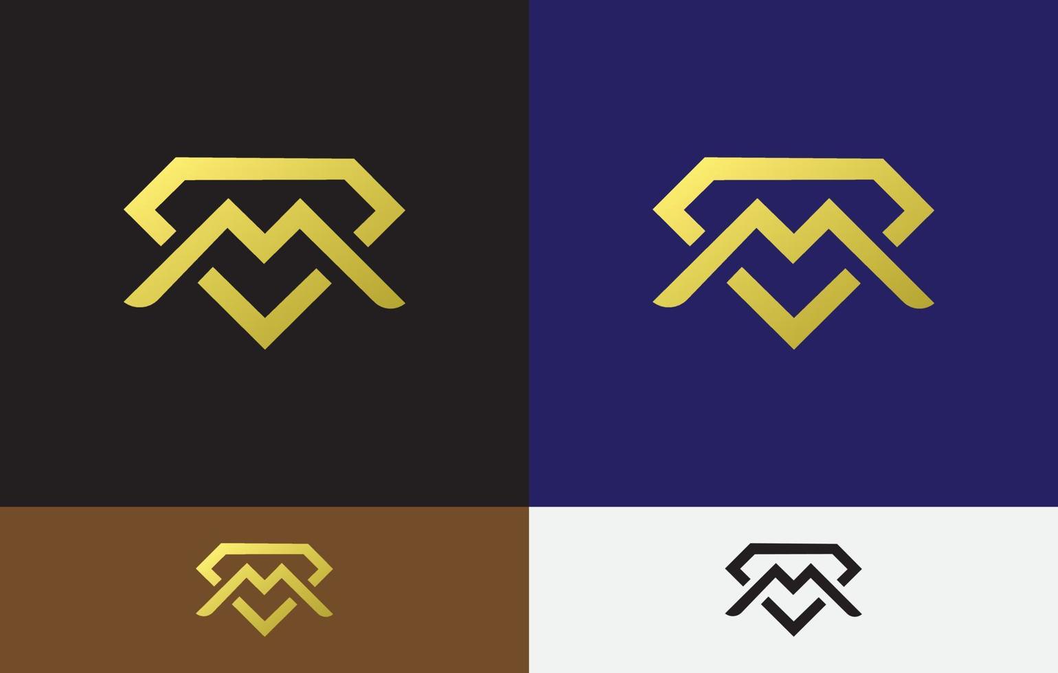 brief m diamant logo ontwerp vector kunst eps