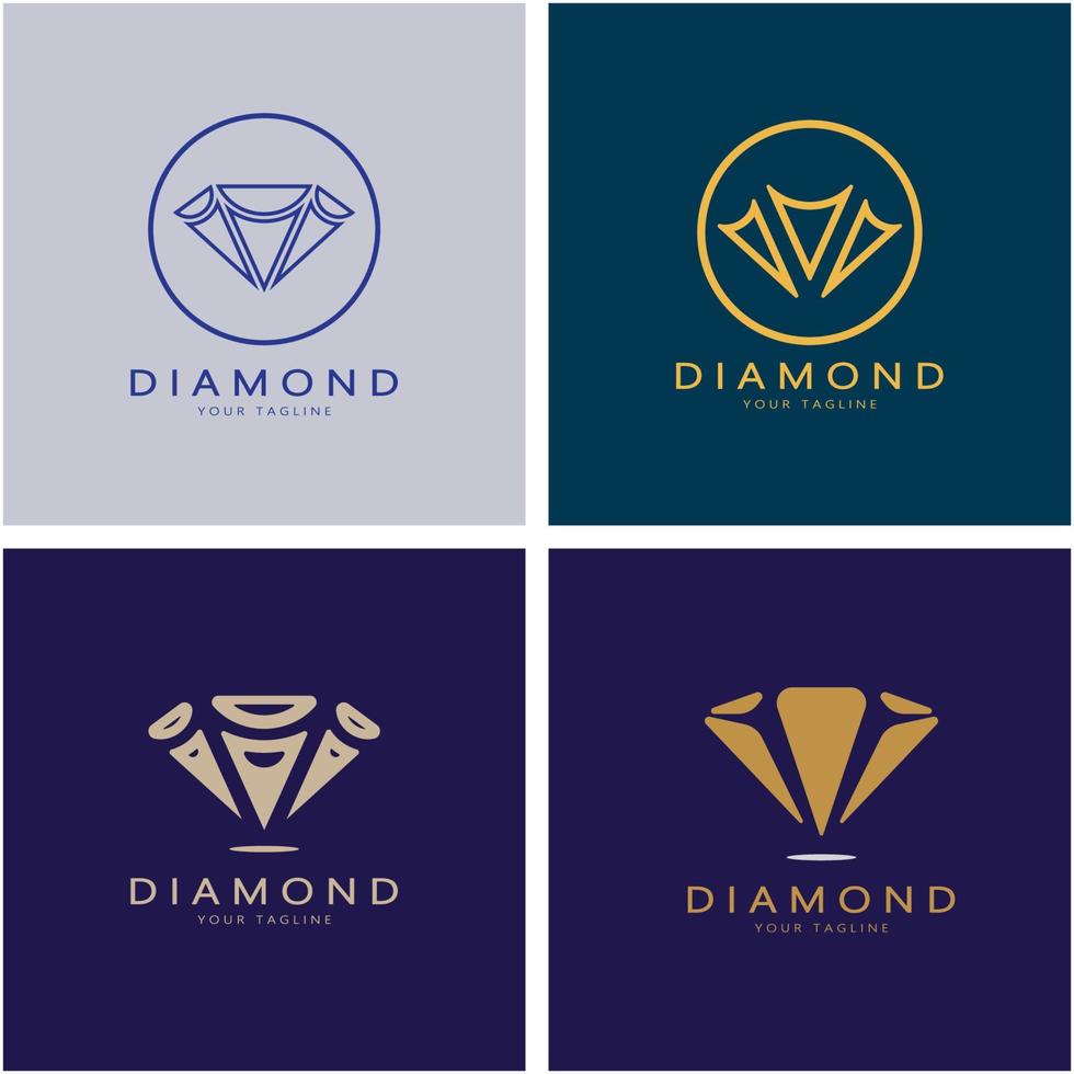 gemakkelijk diamant abstract embleem, voor zakelijk, insigne, sieraden winkel, goud winkel, toepassing, vector