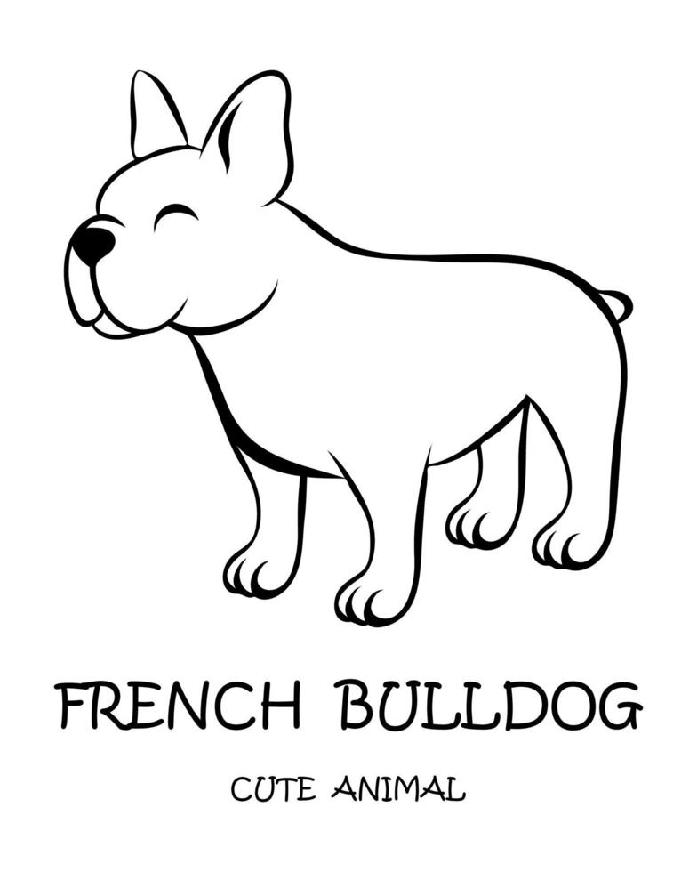 vector van schattige Franse bulldog eps 10.