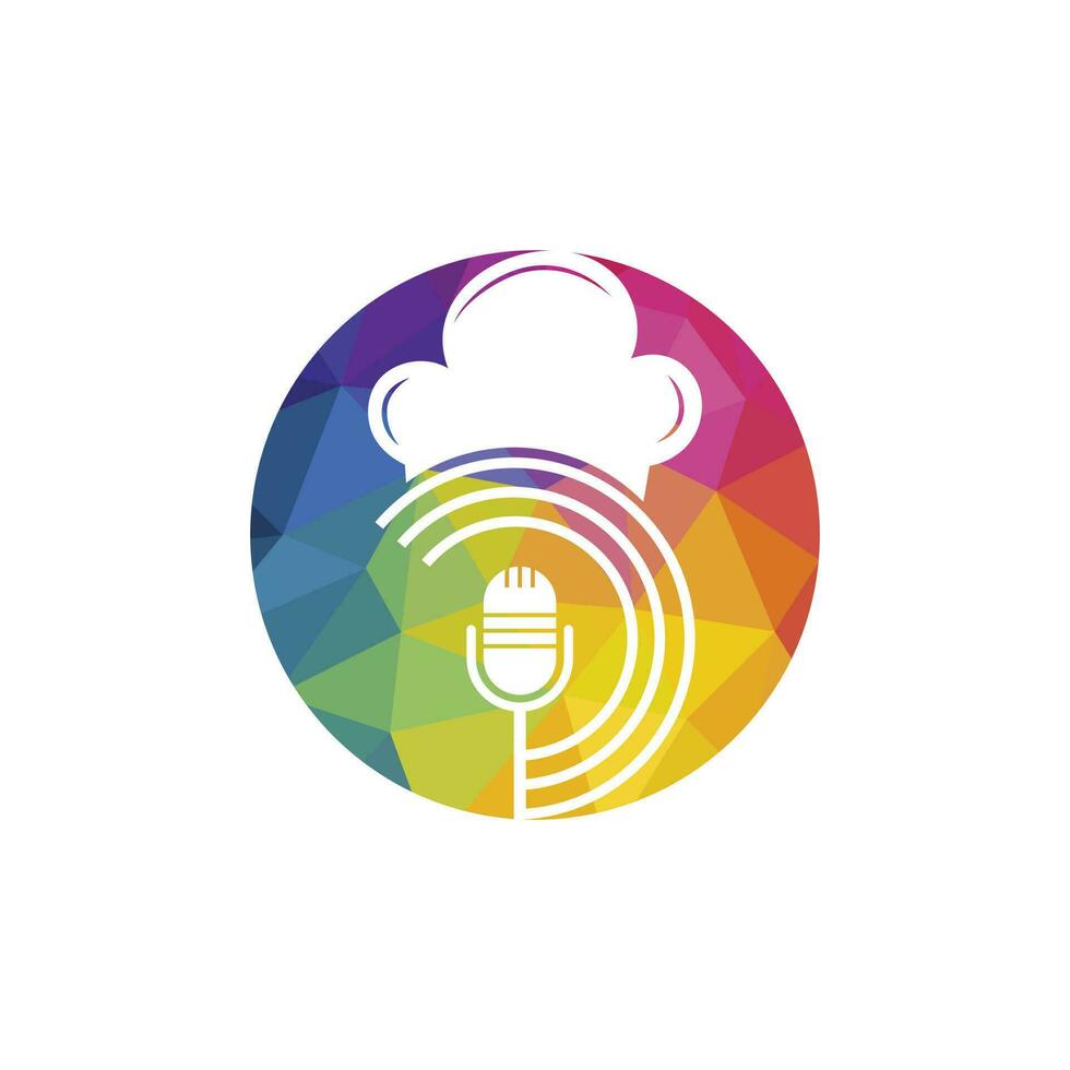 chef podcast vector logo ontwerp sjabloon.