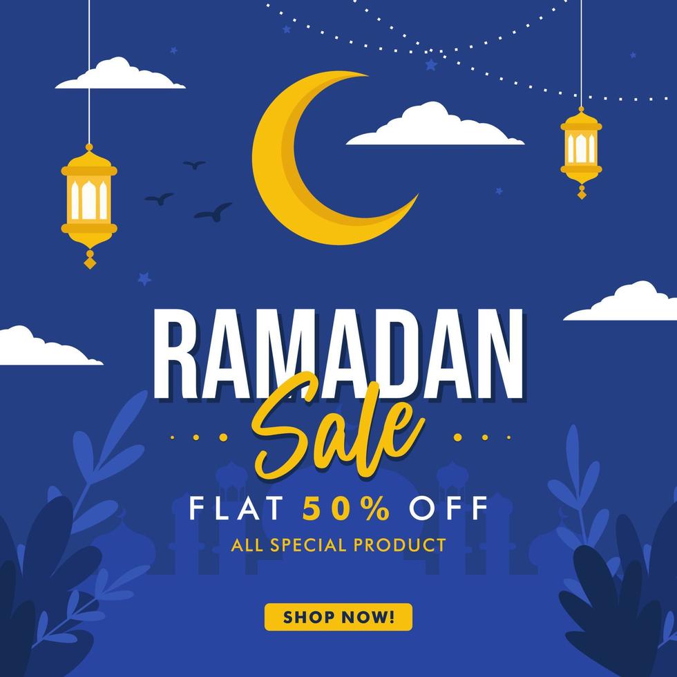 Ramadan uitverkoop vlak ontwerp sjabloon vector