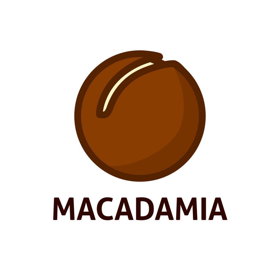 macadamia kleur icoon. gezond eiwit voedsel. biologisch noot gor eetpatroon of olie ingrediënt. vector