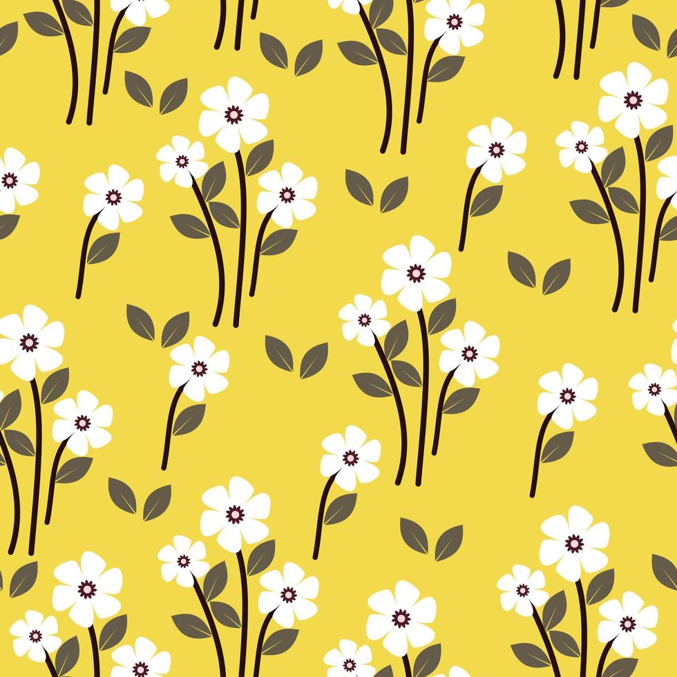 gemakkelijk en schattig bloemen naadloos patroon vector