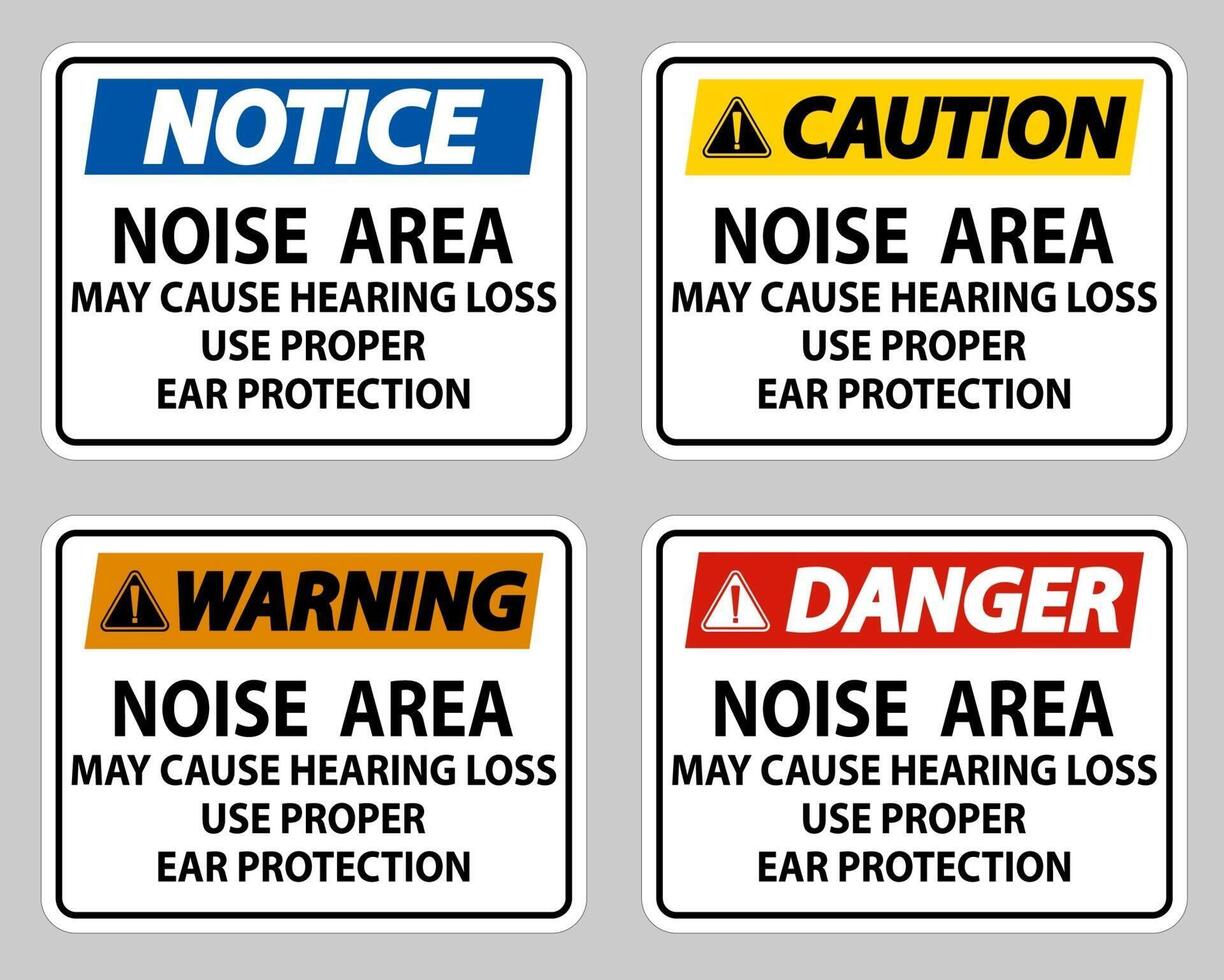 lawaaierige omgeving kan gehoorbeschadiging veroorzaken. gebruik de juiste gehoorbescherming vector