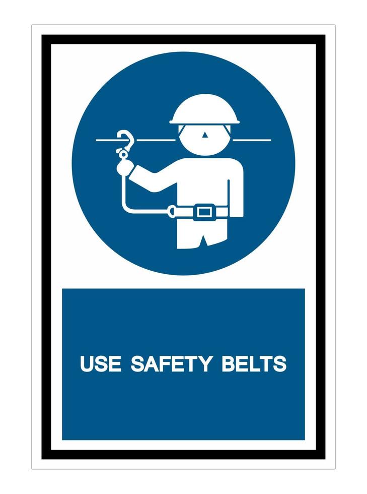 PPE-pictogram. gebruik veiligheidsgordels symbool teken isoleren op witte achtergrond vector