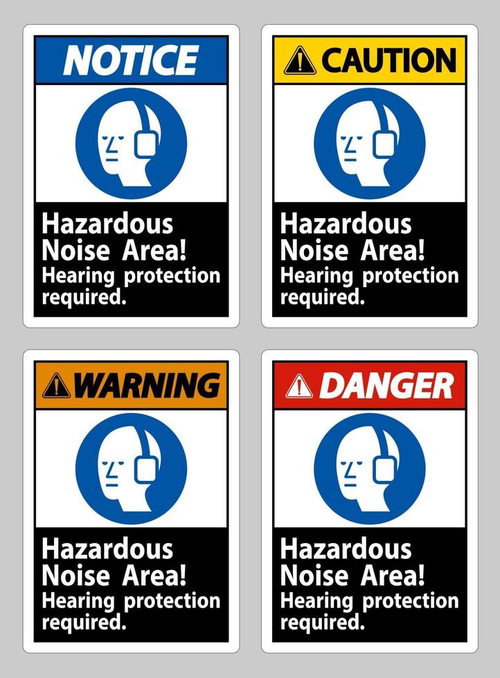 gevaarlijk lawaai-gebied, gehoorbescherming vereist vector
