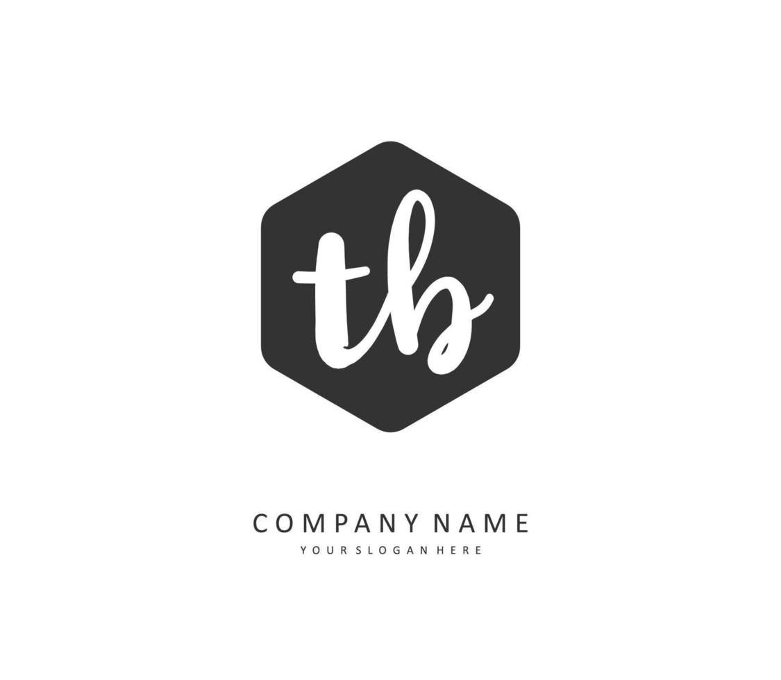 t b tb eerste brief handschrift en handtekening logo. een concept handschrift eerste logo met sjabloon element. vector