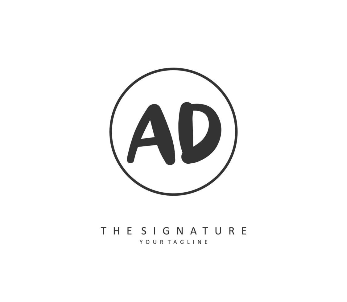 advertentie eerste brief handschrift en handtekening logo. een concept handschrift eerste logo met sjabloon element. vector