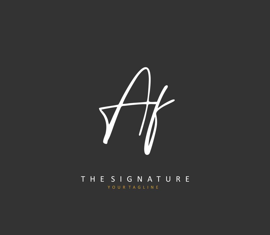 af eerste brief handschrift en handtekening logo. een concept handschrift eerste logo met sjabloon element. vector