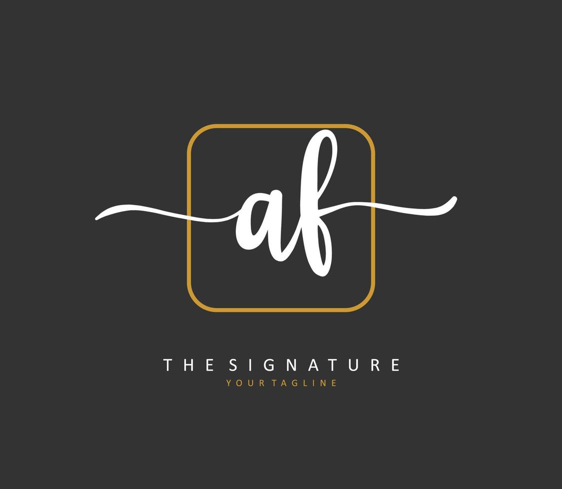 af eerste brief handschrift en handtekening logo. een concept handschrift eerste logo met sjabloon element. vector