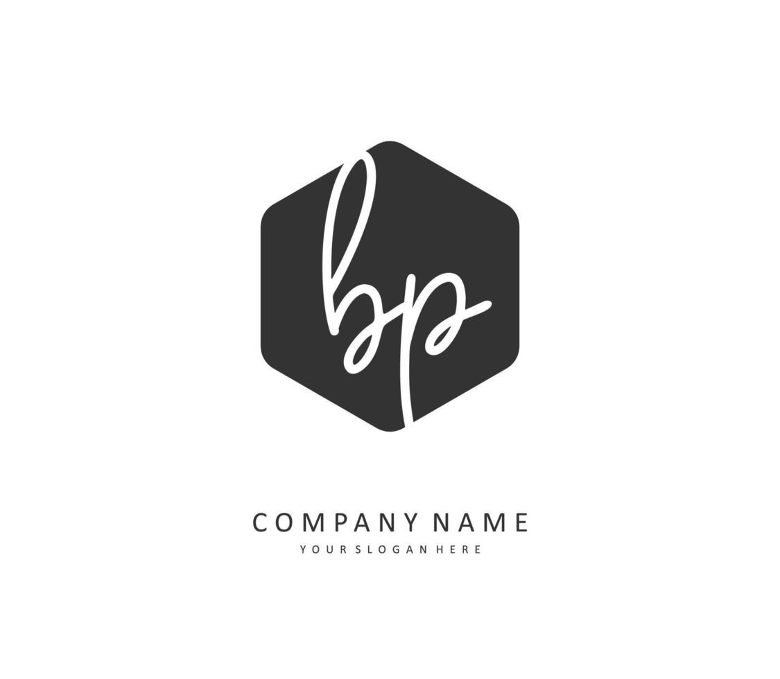 bp eerste brief handschrift en handtekening logo. een concept handschrift eerste logo met sjabloon element. vector