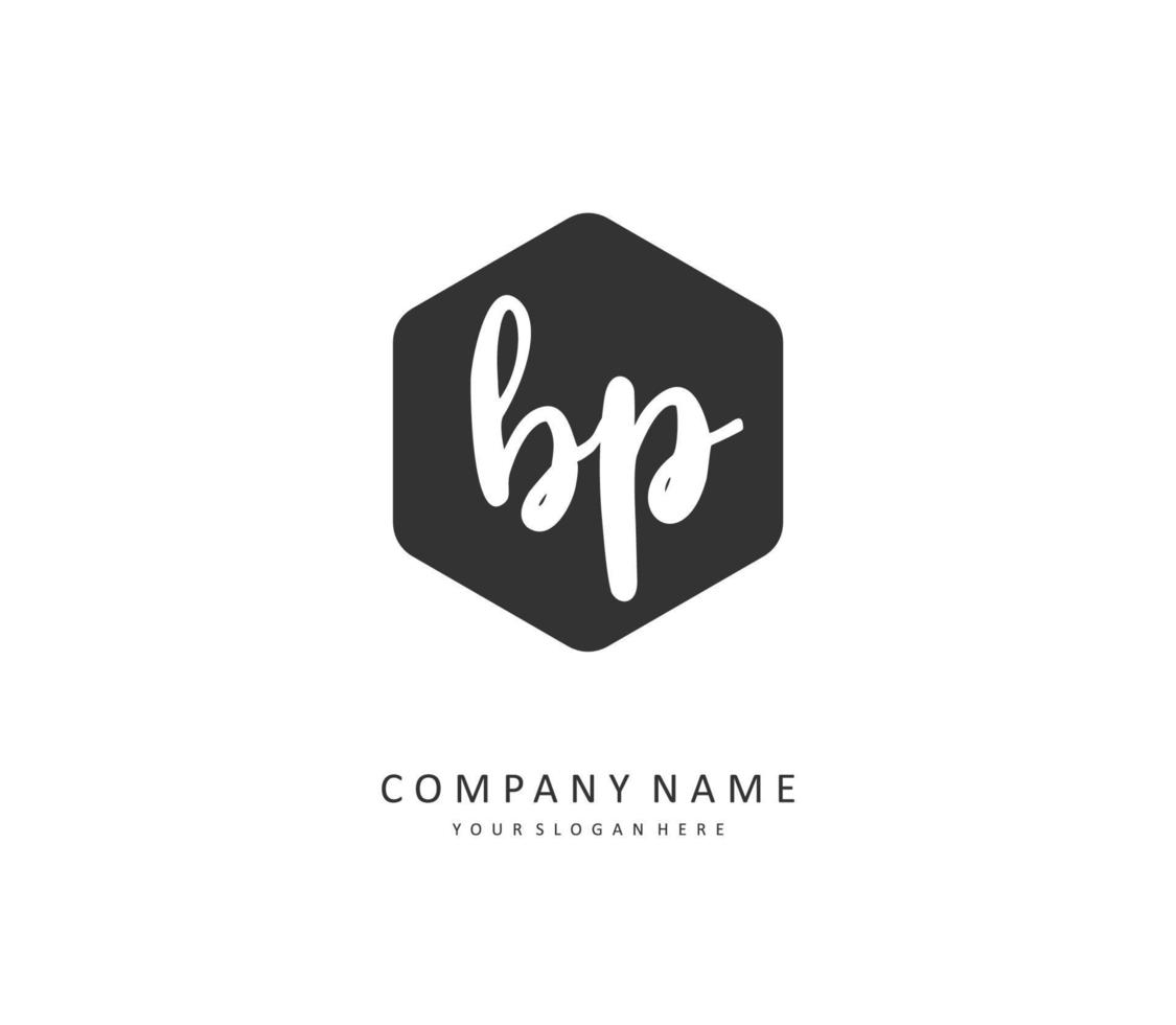 bp eerste brief handschrift en handtekening logo. een concept handschrift eerste logo met sjabloon element. vector