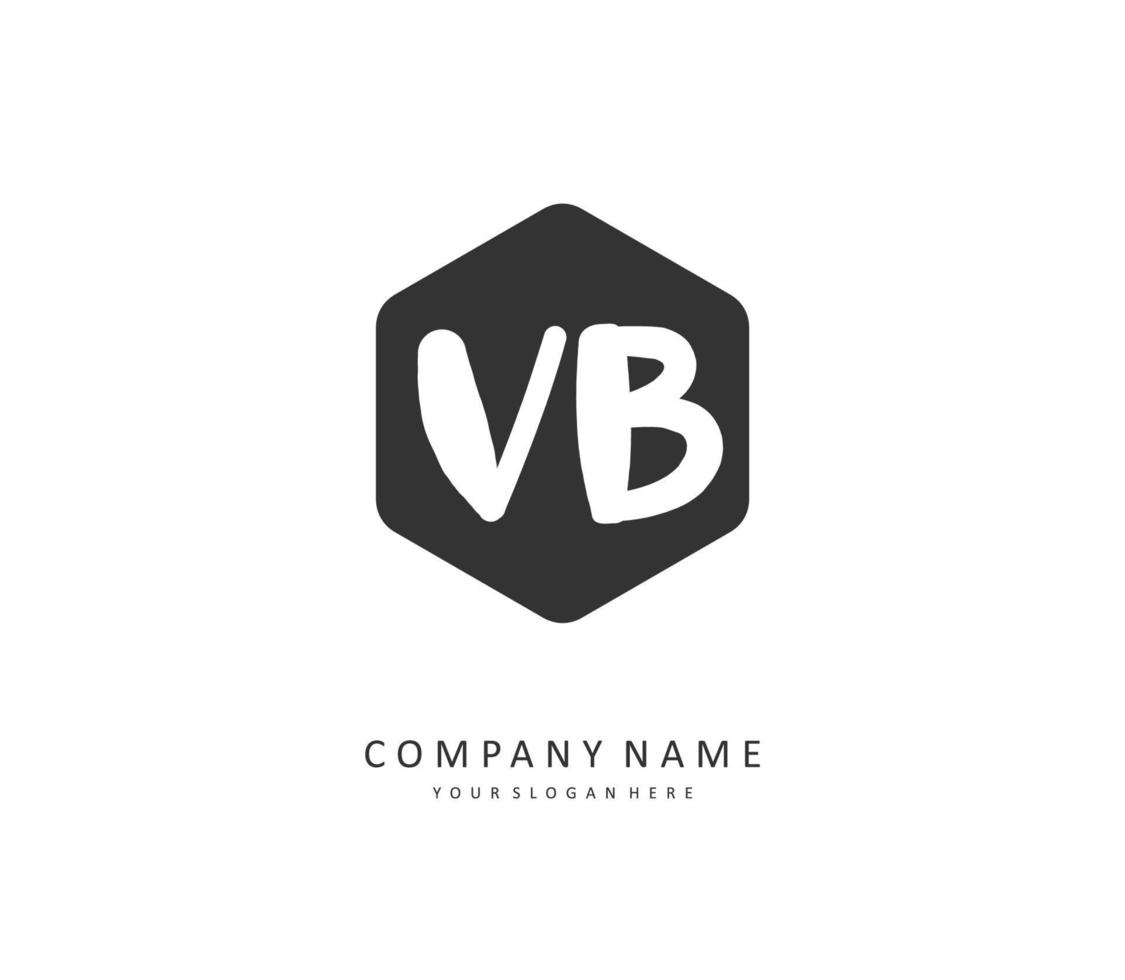 v b vb eerste brief handschrift en handtekening logo. een concept handschrift eerste logo met sjabloon element. vector